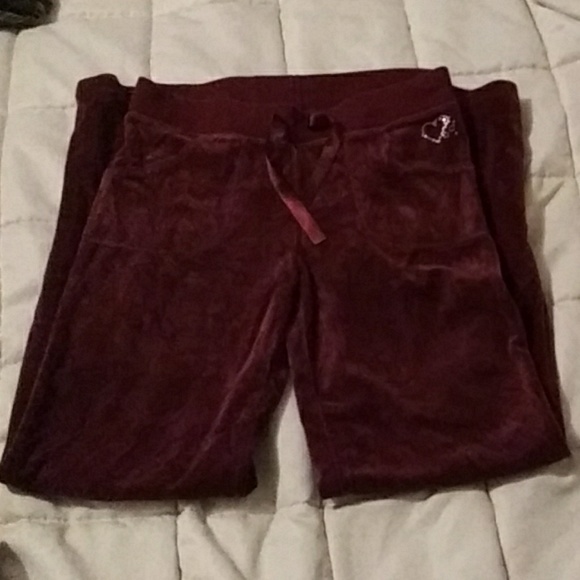 SO Girls Burgundy Velour Two Piece Set sz 12 - Picture 2 of 8